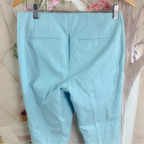 NEW Talbots Minty Blue Medallion Jacquard Ankle Pants - Picture 6 of 10
